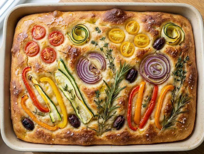 Näyttävä focaccia garden