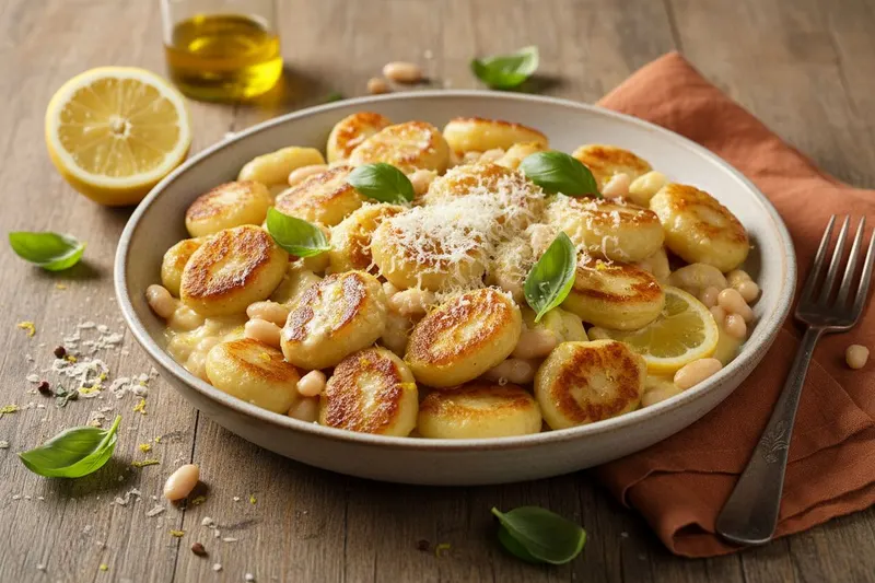 Gnocchi Limonello – Sitruunaiset gnocchit pavuilla