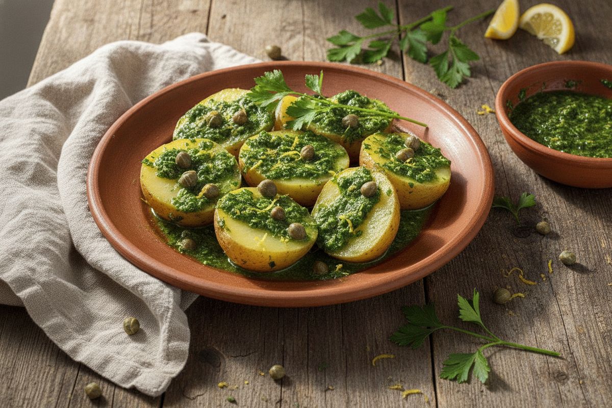 Italialaiset salsa verde -perunat