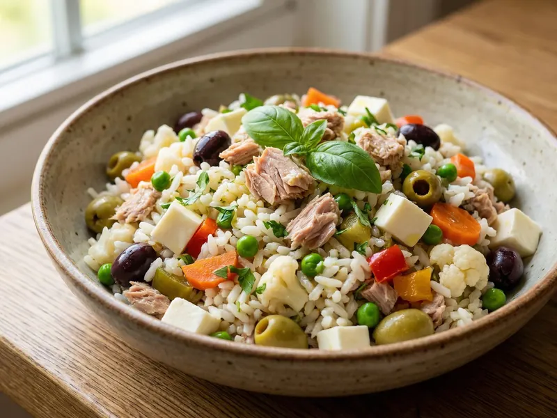 Italialainen riisisalaatti insalata di riso