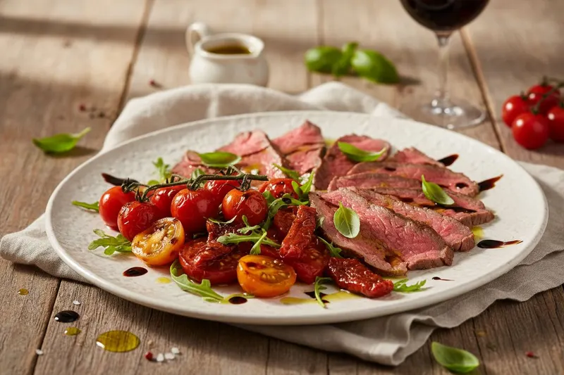 Tagliata di manzo – italialainen pihvi tomaateilla