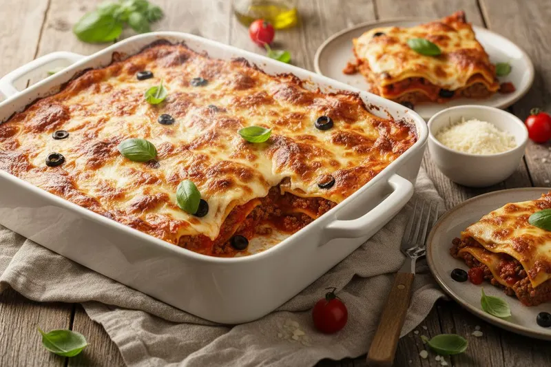 Terveellisempi lasagne täysjyväpastalla